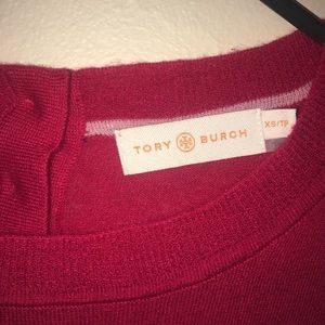 TORY BURCH RED CARDIGAN WORN LIGHTLY